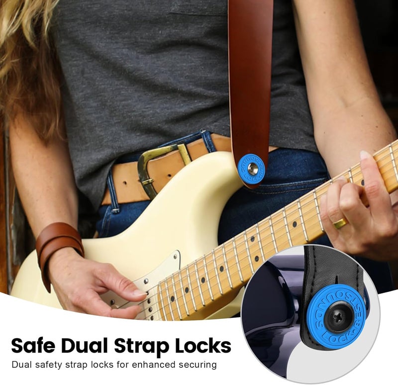 BestSounds Guitar Strap Blocks, 6PCS Premium Silicone Safety Locks (Blue) - Image 4